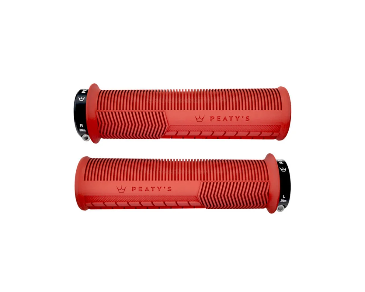 Peaty's Mushroom Thin Lock-On Grips (Red) (Pair)